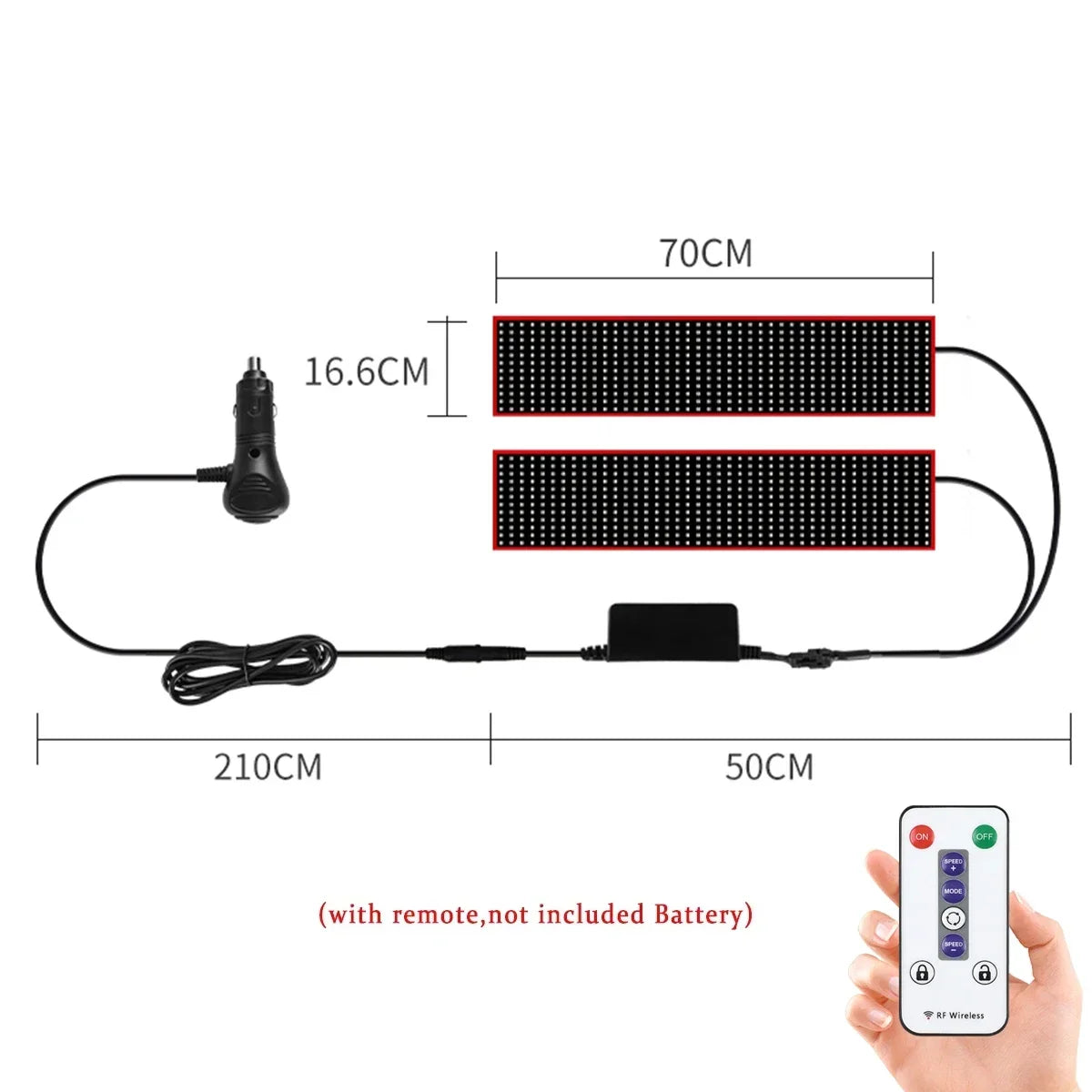 Truck & Car Devil Eye LED Pixel Panel Light – Remote-Control Soft Foldable Scrolling Display 12V/24V
