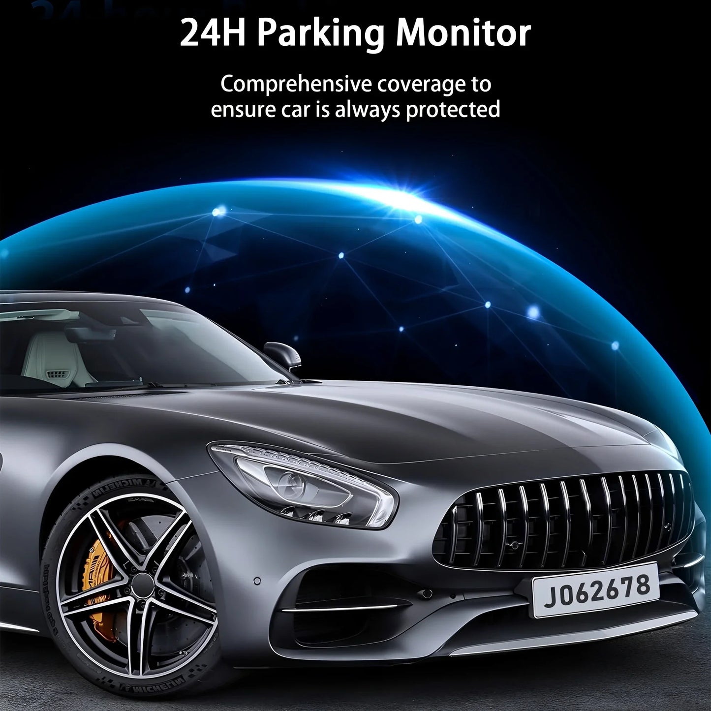 TIKBBRMG Dash Cam Front and Rear,Triple Camera,1080P Full HD Dashcam for Cars Backup Camera,Included 64GB Card,Built-in Wi-Fi GPS,2” IPS Screen, Night Vision, 140°Wide Angle,WDR, 24H Parking Mode