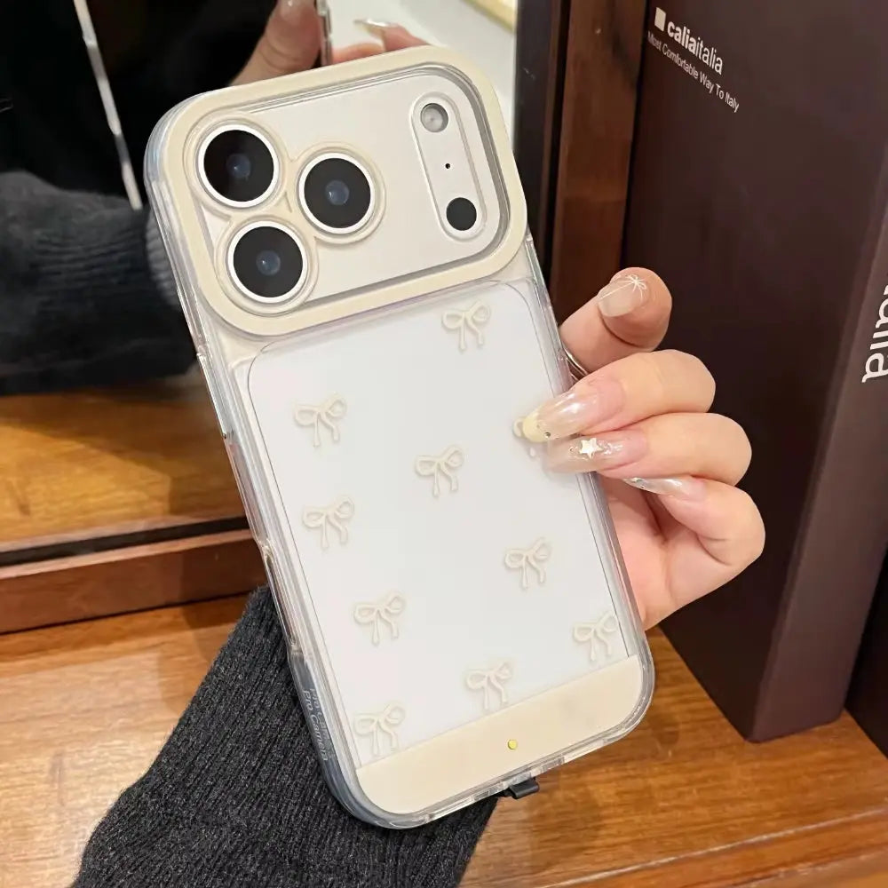 Change Color Luminous Call Light up Flash Bowknot Phone Case for Iphone 16 15 13 12 11 14 17 Pro Max plus Air Shockproof Cover