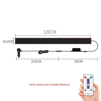 Truck & Car Devil Eye LED Pixel Panel Light – Remote-Control Soft Foldable Scrolling Display 12V/24V