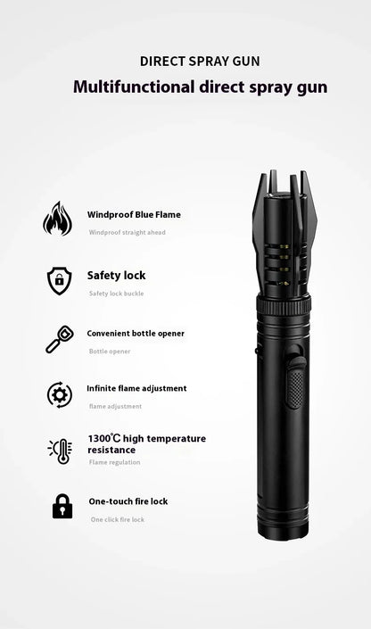 Gas Lighter Kitchen Cooking Powerful Metal Windproof Torch Flame Jet Barbecue Smoking Accessories Cigar Lighters Men's Gift