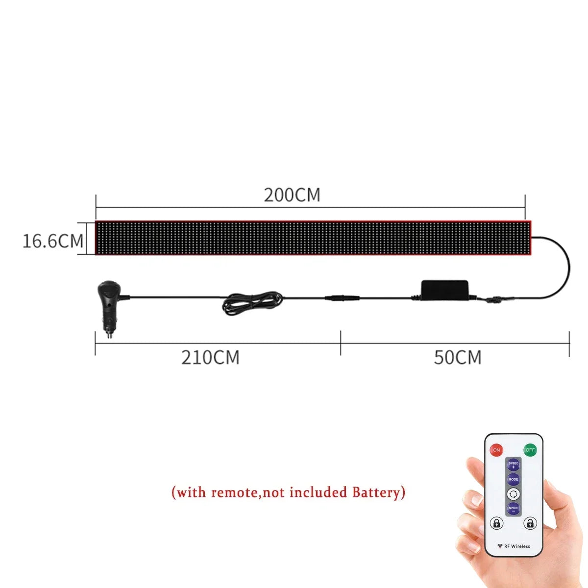 Truck & Car Devil Eye LED Pixel Panel Light – Remote-Control Soft Foldable Scrolling Display 12V/24V