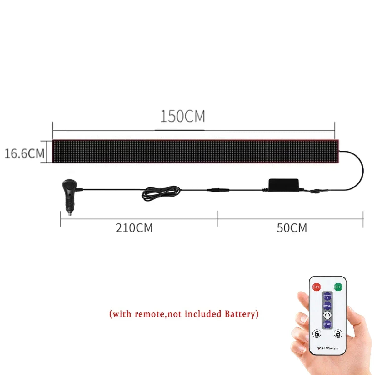 Truck & Car Devil Eye LED Pixel Panel Light – Remote-Control Soft Foldable Scrolling Display 12V/24V