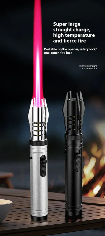 Gas Lighter Kitchen Cooking Powerful Metal Windproof Torch Flame Jet Barbecue Smoking Accessories Cigar Lighters Men's Gift
