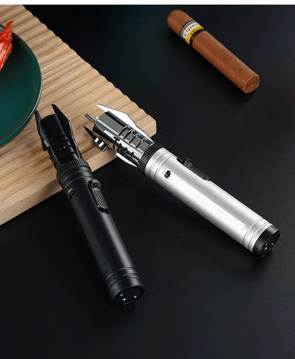 Gas Lighter Kitchen Cooking Powerful Metal Windproof Torch Flame Jet Barbecue Smoking Accessories Cigar Lighters Men's Gift