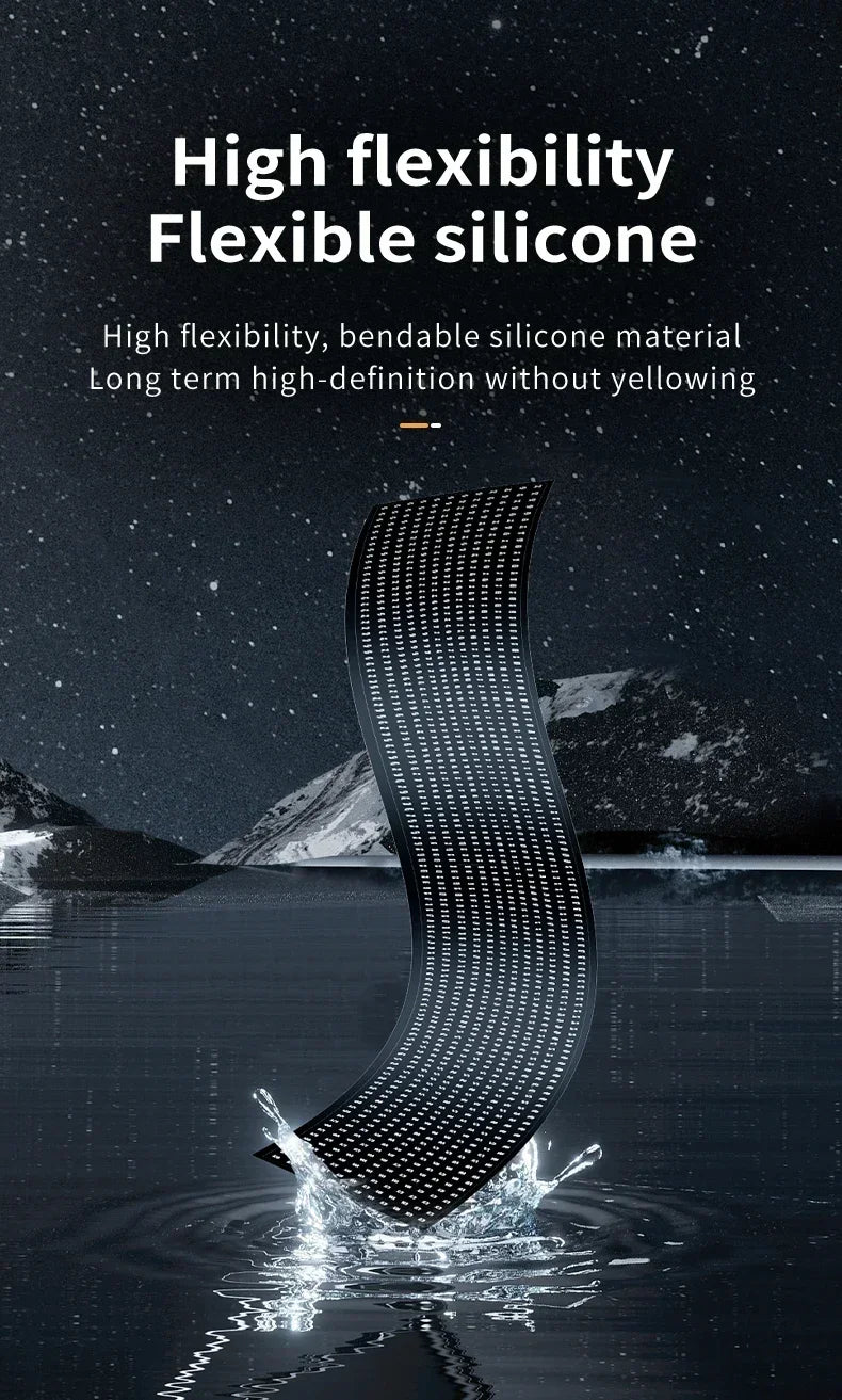 Truck & Car Devil Eye LED Pixel Panel Light – Remote-Control Soft Foldable Scrolling Display 12V/24V