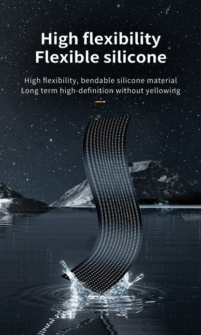 Truck & Car Devil Eye LED Pixel Panel Light – Remote-Control Soft Foldable Scrolling Display 12V/24V