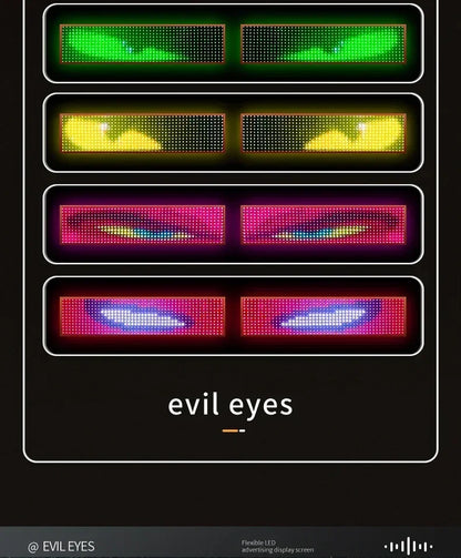 Truck & Car Devil Eye LED Pixel Panel Light – Remote-Control Soft Foldable Scrolling Display 12V/24V