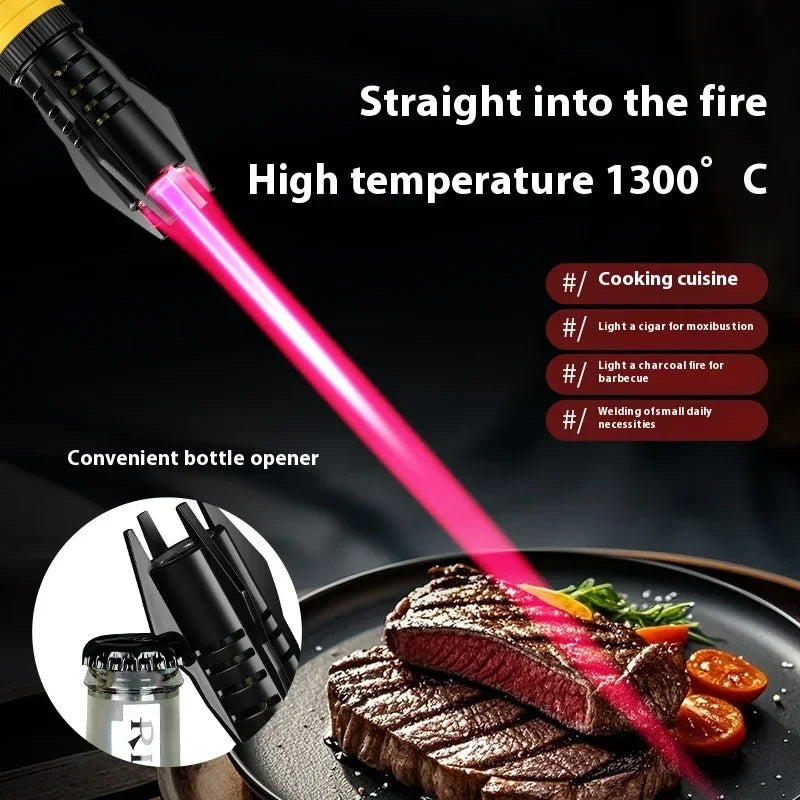 Gas Lighter Kitchen Cooking Powerful Metal Windproof Torch Flame Jet Barbecue Smoking Accessories Cigar Lighters Men's Gift