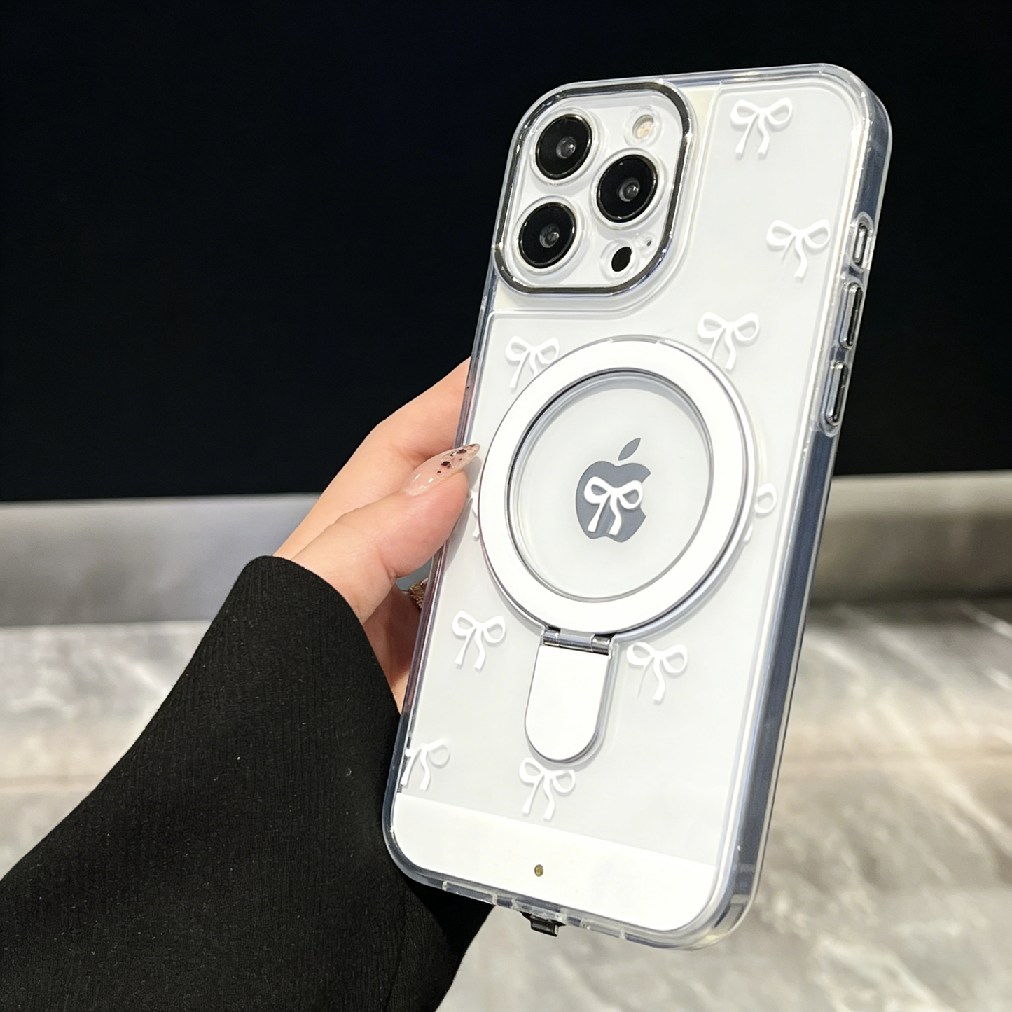 Change Color Luminous Call Light up Flash Bowknot Phone Case for Iphone 16 15 13 12 11 14 17 Pro Max plus Air Shockproof Cover